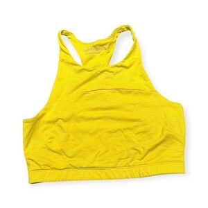 OUTDOOR VOICES Women’s Yellow TechSweat Athletic Tank Bra Crop Top Size Medium